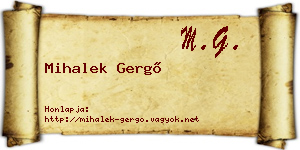 Mihalek Gergő névjegykártya