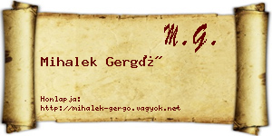 Mihalek Gergő névjegykártya